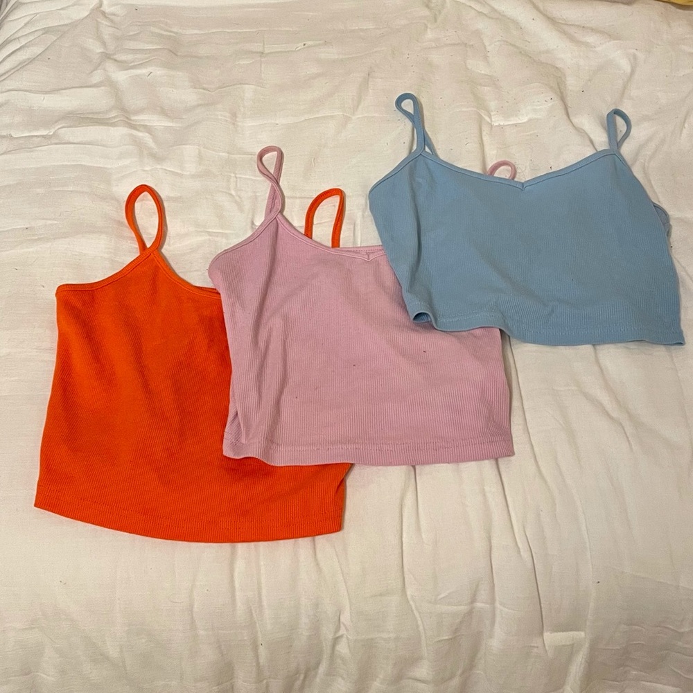 set of 3 amazon crop tanks